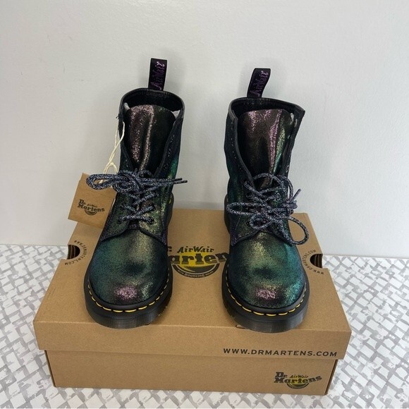 Dr. Martens 1460 Disco size 6 EU 37 Purple Iridescent Suede Combat Party Boots - Picture 11 of 12